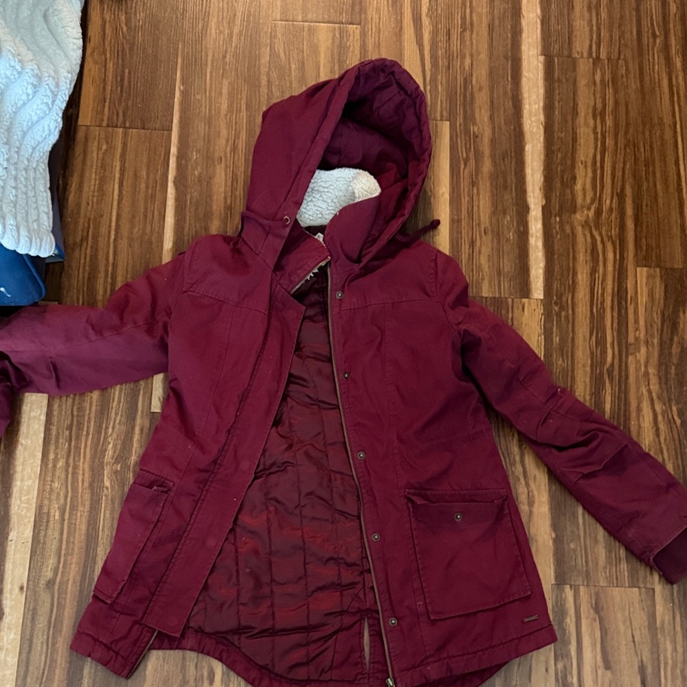 Volcom Deep Red Hooded Raincoat